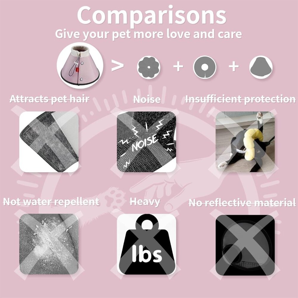 Agape Soft Dog Cone for Small Dogs & Cats, Comfy Dogs Recovery Collar After Surg - Picture 6 of 6